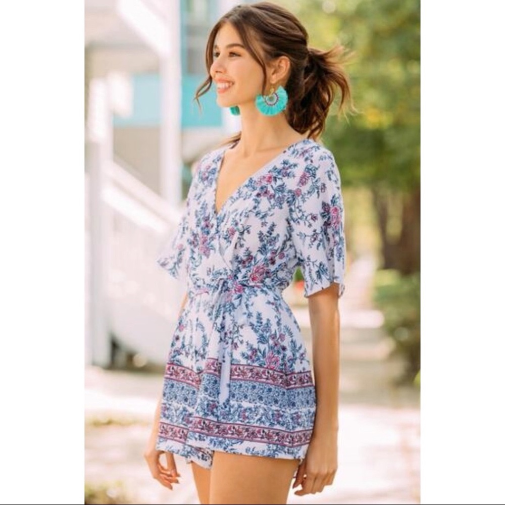 Floral Print Romper